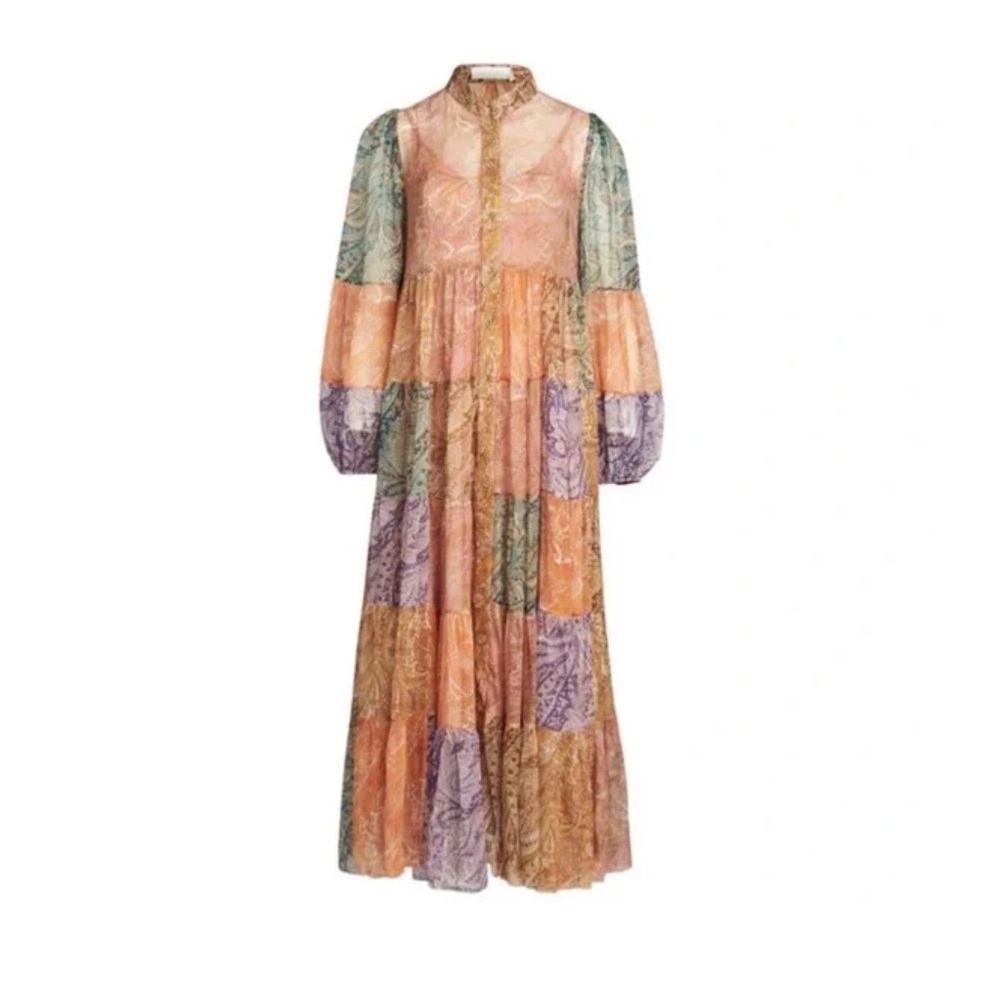 Zimmermann Brighton padiley tiered midi dress size 0- US small
